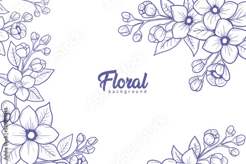 Elegant jasmine floral background hand drawing vector