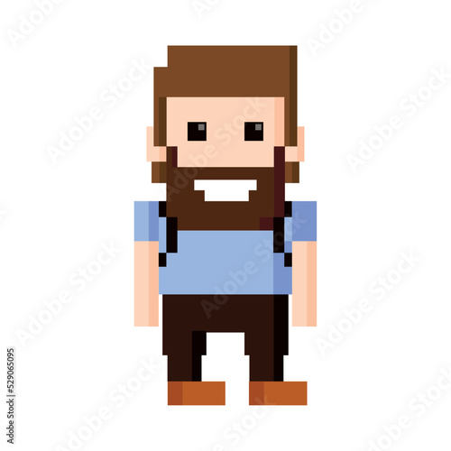 bearded man pixel 8 bit