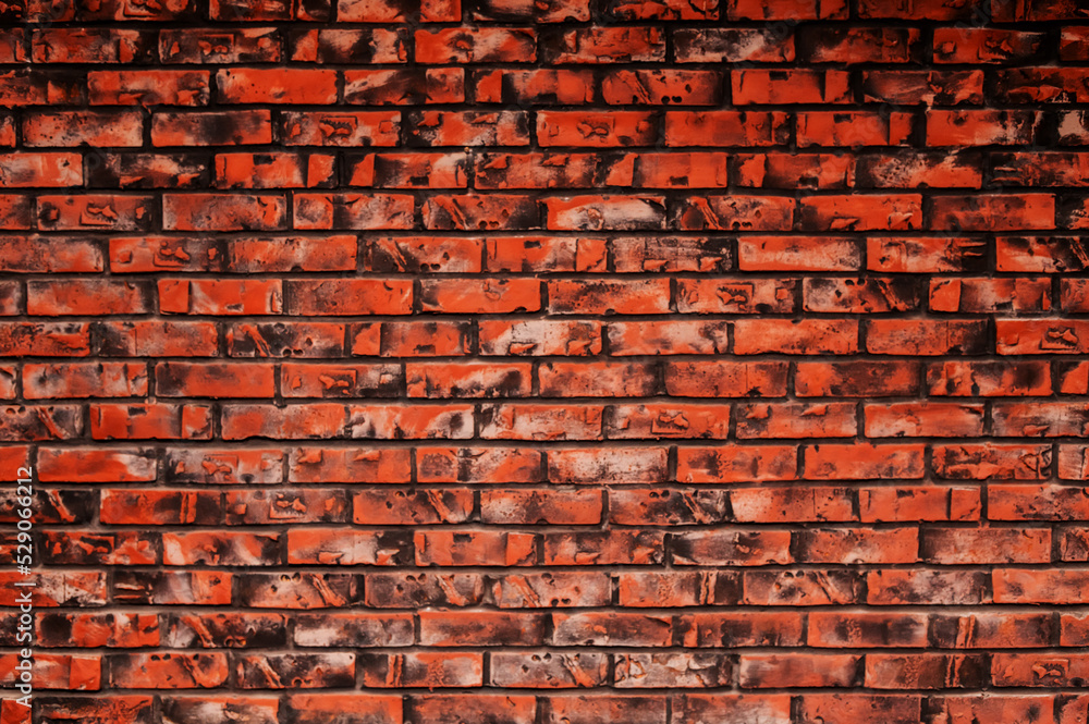 Obraz premium red brick wall - irregular pattern