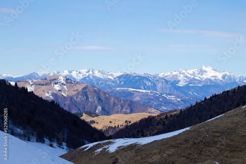 Cesen mount landscape. Italian Alps panorama