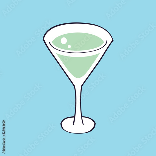 Martini vermouth cocktail glass vector illustration