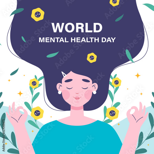 World mental health day illustration