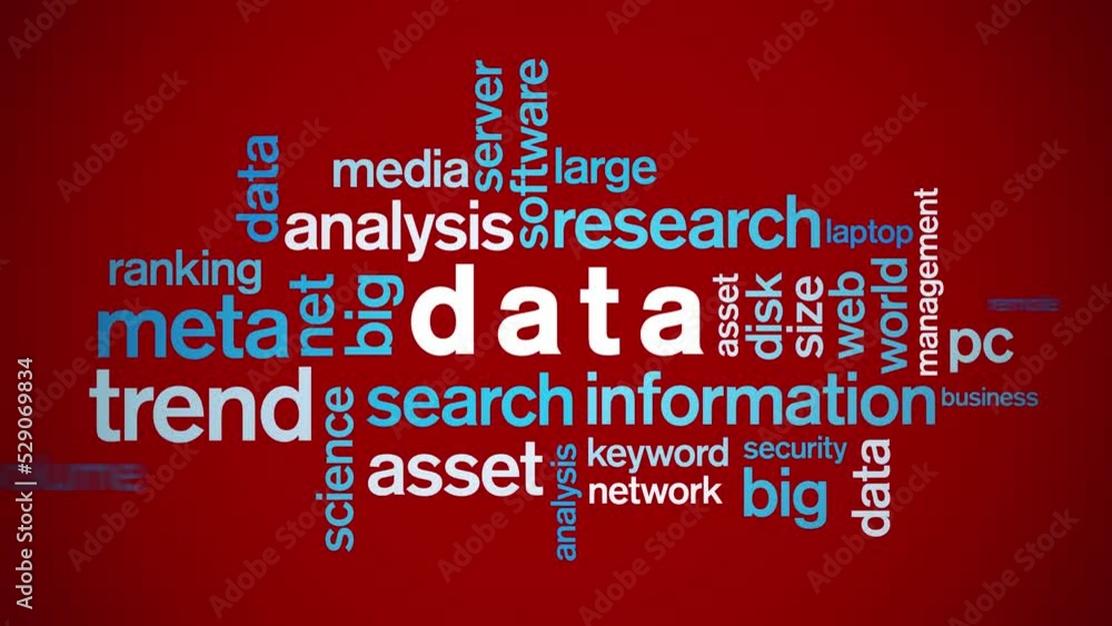 4k Data Animated Tag Word Cloud;Text Design big data Animation ...