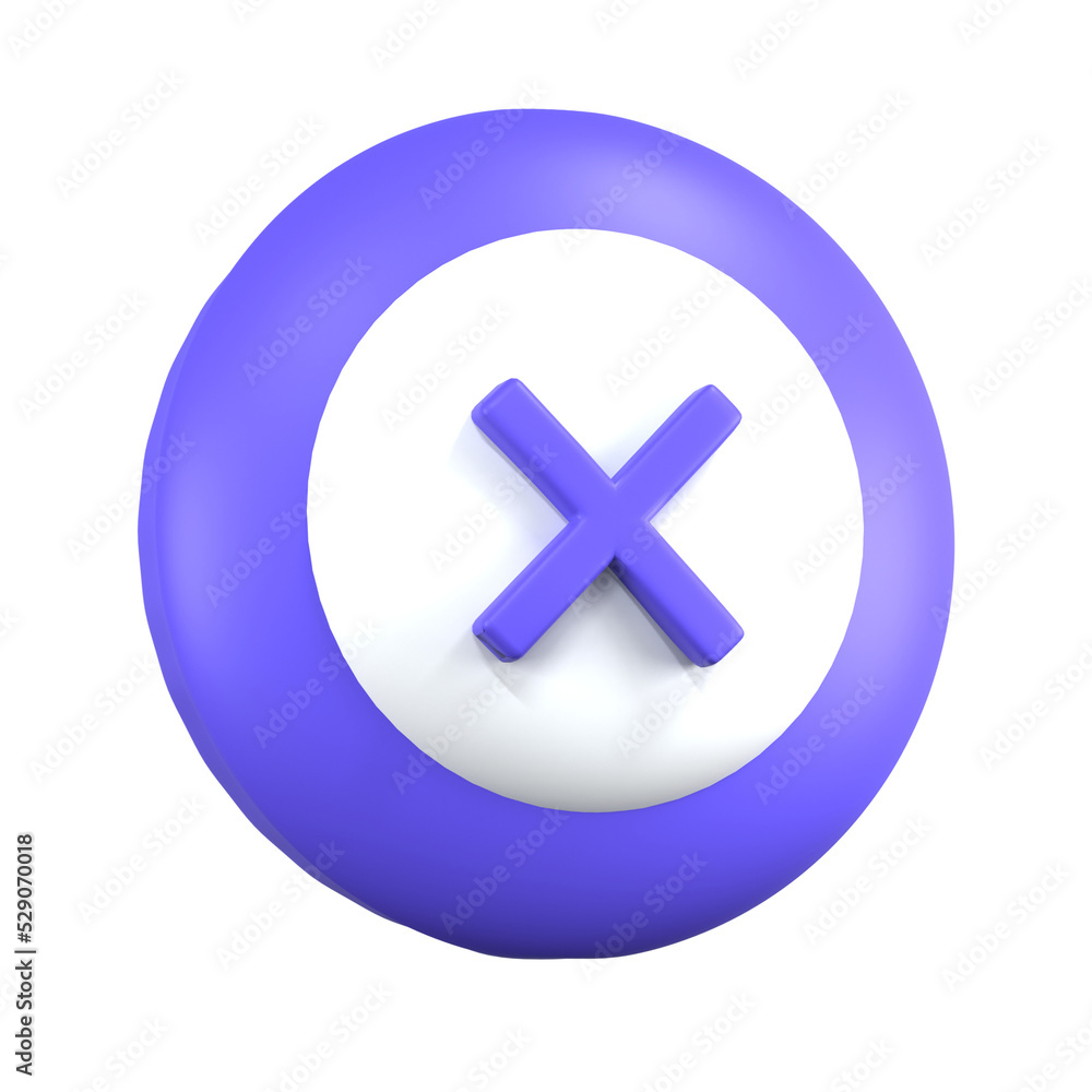 Fototapeta premium 3d render blue unverified profile minimalist icon