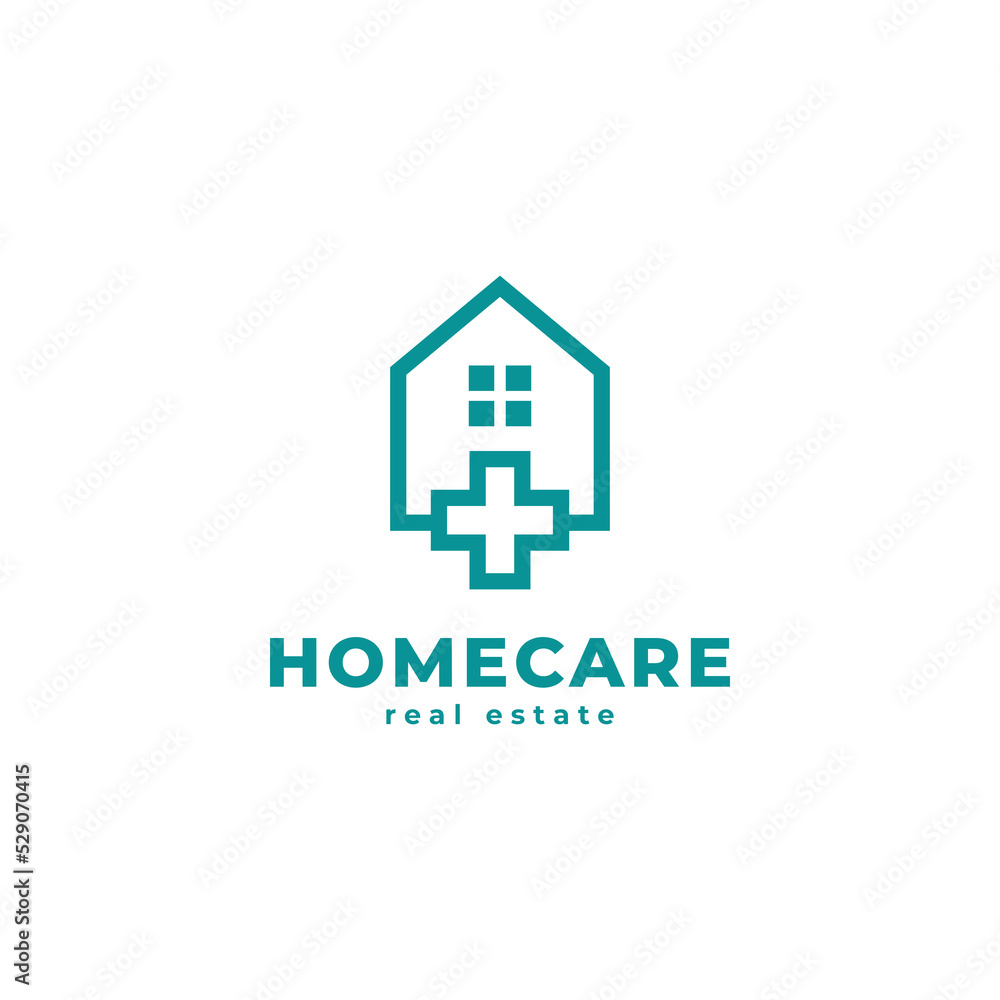 Hospital Logo. House with Cross Plus Sign Combination for Healthcare and Medical Logos Hospital Logo. House with Cross Plus Sign Combination for Healthcare and Medical Logos