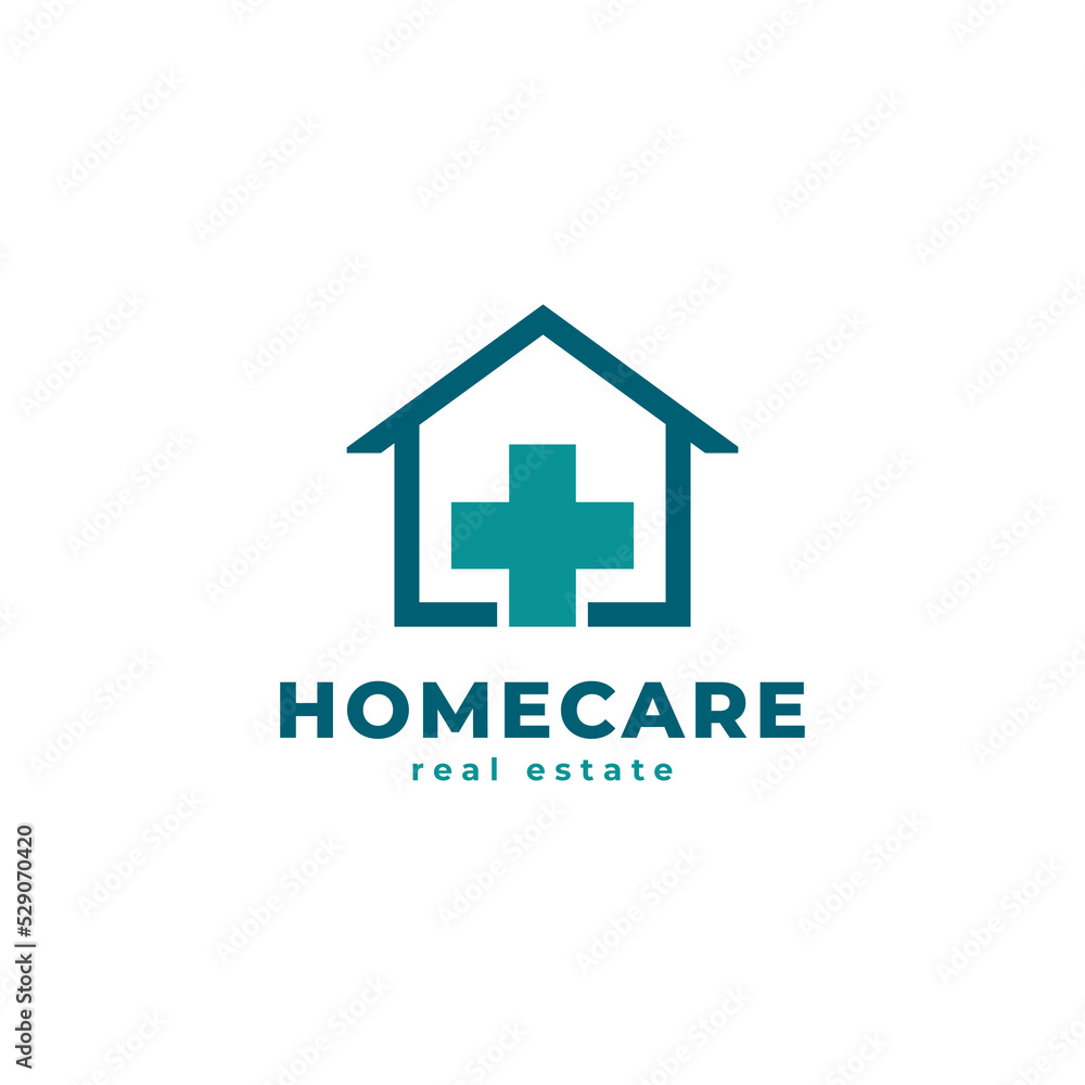 Hospital Logo. House with Cross Plus Sign Combination for Healthcare and Medical Logos Hospital Logo. House with Cross Plus Sign Combination for Healthcare and Medical Logos