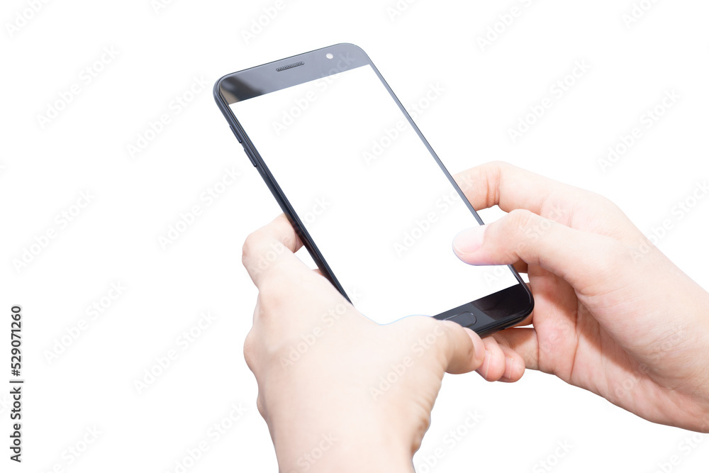 hand with smart phone touch on screen by finger hand with smart phone touch on screen by finger