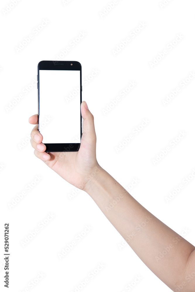 hand with smart phone touch on screen by finger hand with smart phone touch on screen by finger