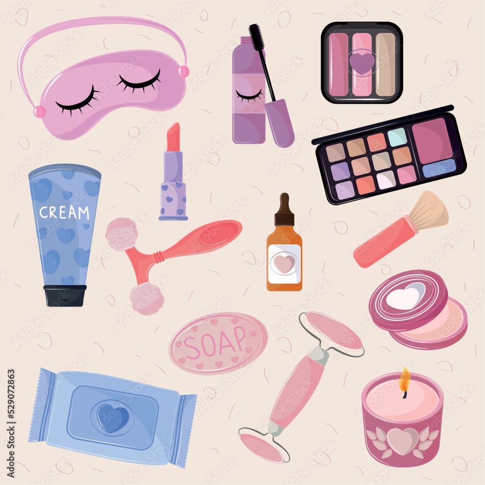 beauty makeup korean, icon set beauty makeup korean, icon set