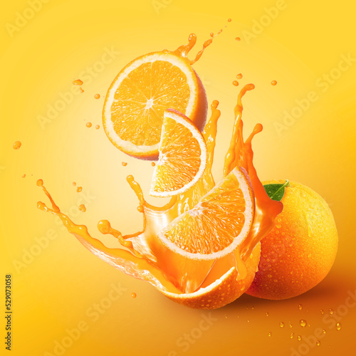 Orange juice splash