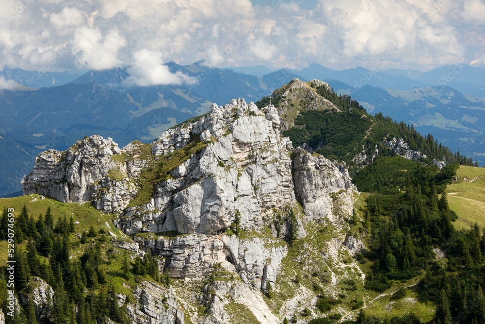 Kesselwand, 1721m, Mangfall Mountains, Chiemgau Alps, Bavarian Alps, Upper Bavaria, Bavaria, Germany, Europe