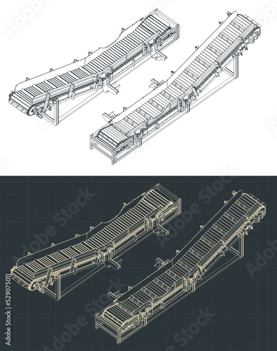Chain conveyor isometric blueprints
