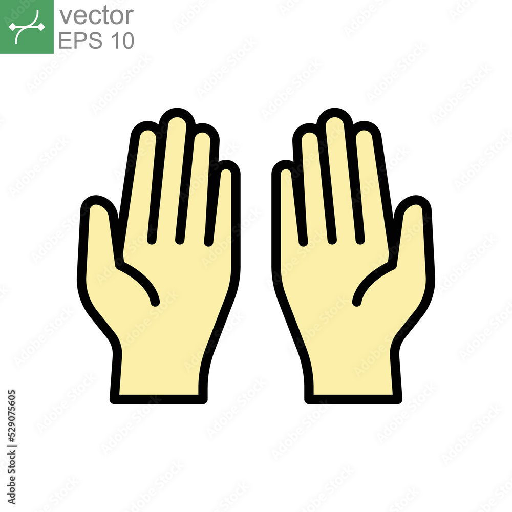 Prayer dua in ramadan, praying hands, muslim praying human hands islam symbols for islamic worship logo. Begging gesturing. Filled style. Vector illustration. design on white background. EPS 10 Prayer dua in ramadan, praying hands, muslim praying human hands islam symbols for islamic worship logo. Begging gesturing. Filled style. Vector illustration. design on white background. EPS 10