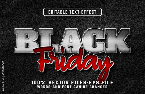 Black Friday 3d editable text effect premium vectors