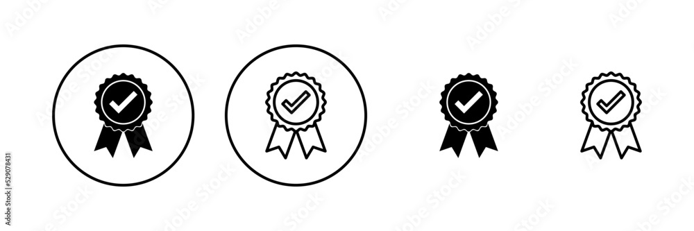 Approved icon vector. Certified Medal Icon Approved icon vector. Certified Medal Icon