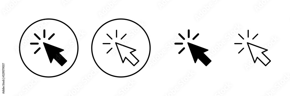 Click icon vector. pointer arrow sign and symbol. cursor icon Click icon vector. pointer arrow sign and symbol. cursor icon