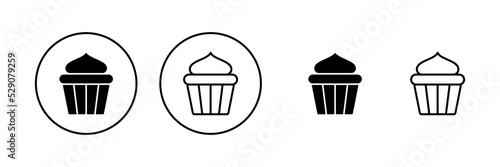 Cup cake icon vector. Cup cake sign and symbol