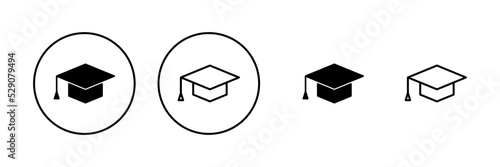 Education icon vector. Graduation cap sign and symbol. Graduate. Students cap