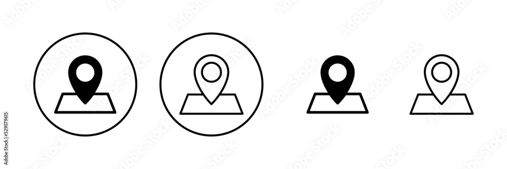 Maps and pin icon vector. location sign and symbol. geo locate, pointer icon. Maps and pin icon vector. location sign and symbol. geo locate, pointer icon.