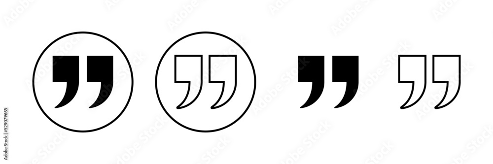 Quote icon vector. Quotation mark sign and symbol Quote icon vector. Quotation mark sign and symbol