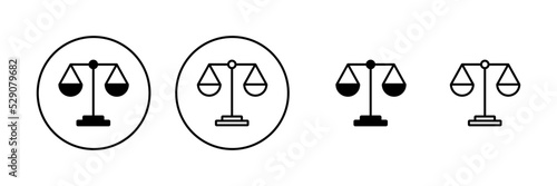 Scales icon vector. Law scale icon. Justice sign and symbol