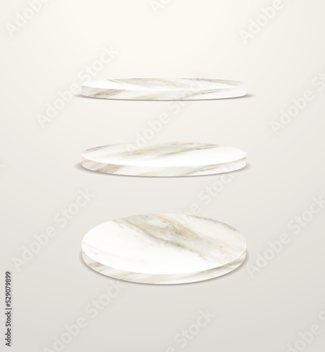 Vector marble podium presentation mock up, show cosmetic product display stage pedestal background design