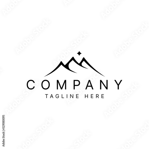 minimalist mountain peaks logo design