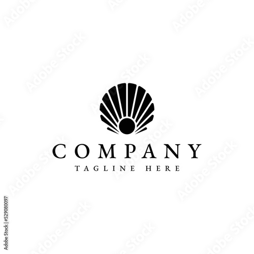 luxury pearl jewelry seashell logo design