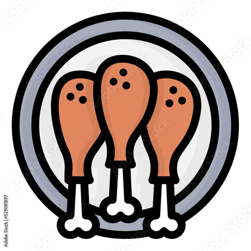 fried chicken thigh icon
