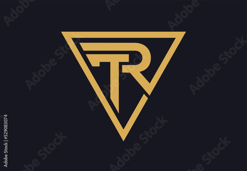Textual Logo Design with letters T R. TR initials logo.