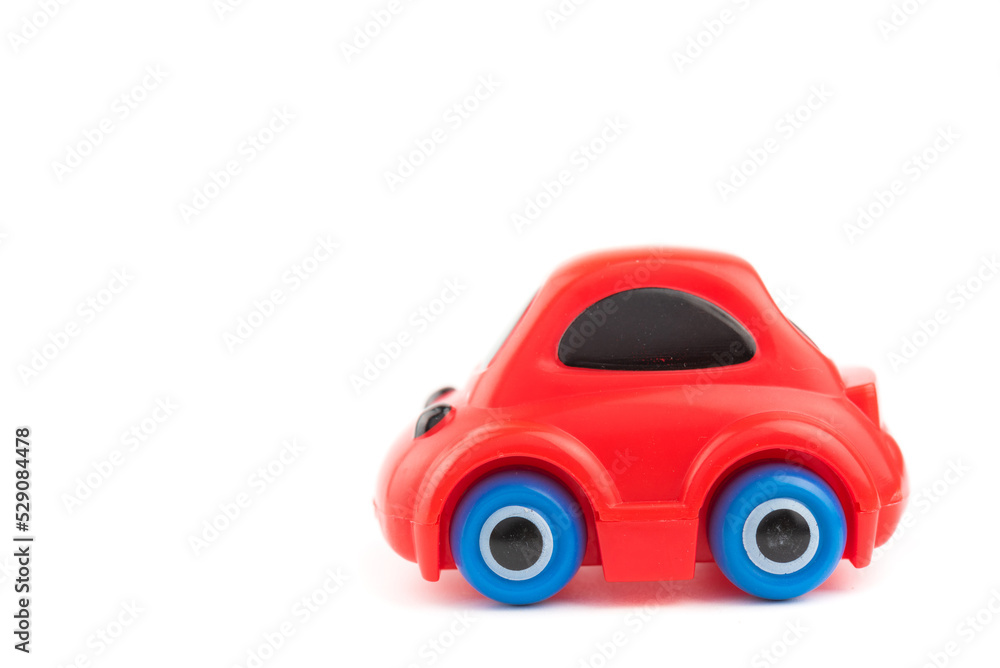 Red Toy car isolated on white background Red Toy car isolated on white background