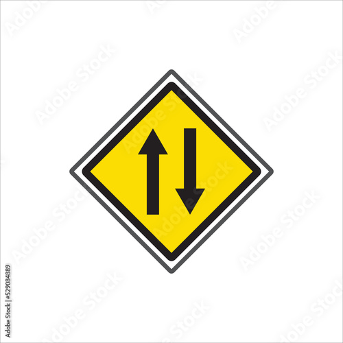 Free Download Two way Traffic vector icon,Two way traffic sign, - GFXLoad