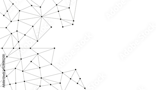 Technology polygon connected dots and lines background template. Network linked global system graphic vector.	