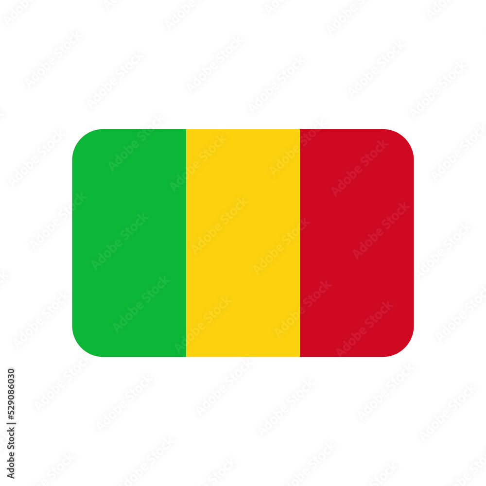 Fototapeta premium Mali vector flag isolated on white background
