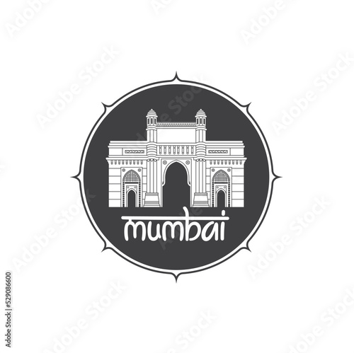 illustration of mumbai india, vector art.