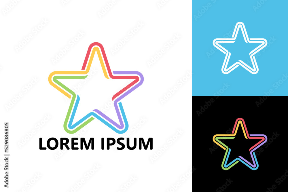 Colorful star logo template design vector