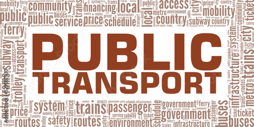 Public Transport word cloud conceptual design isolated on white background.