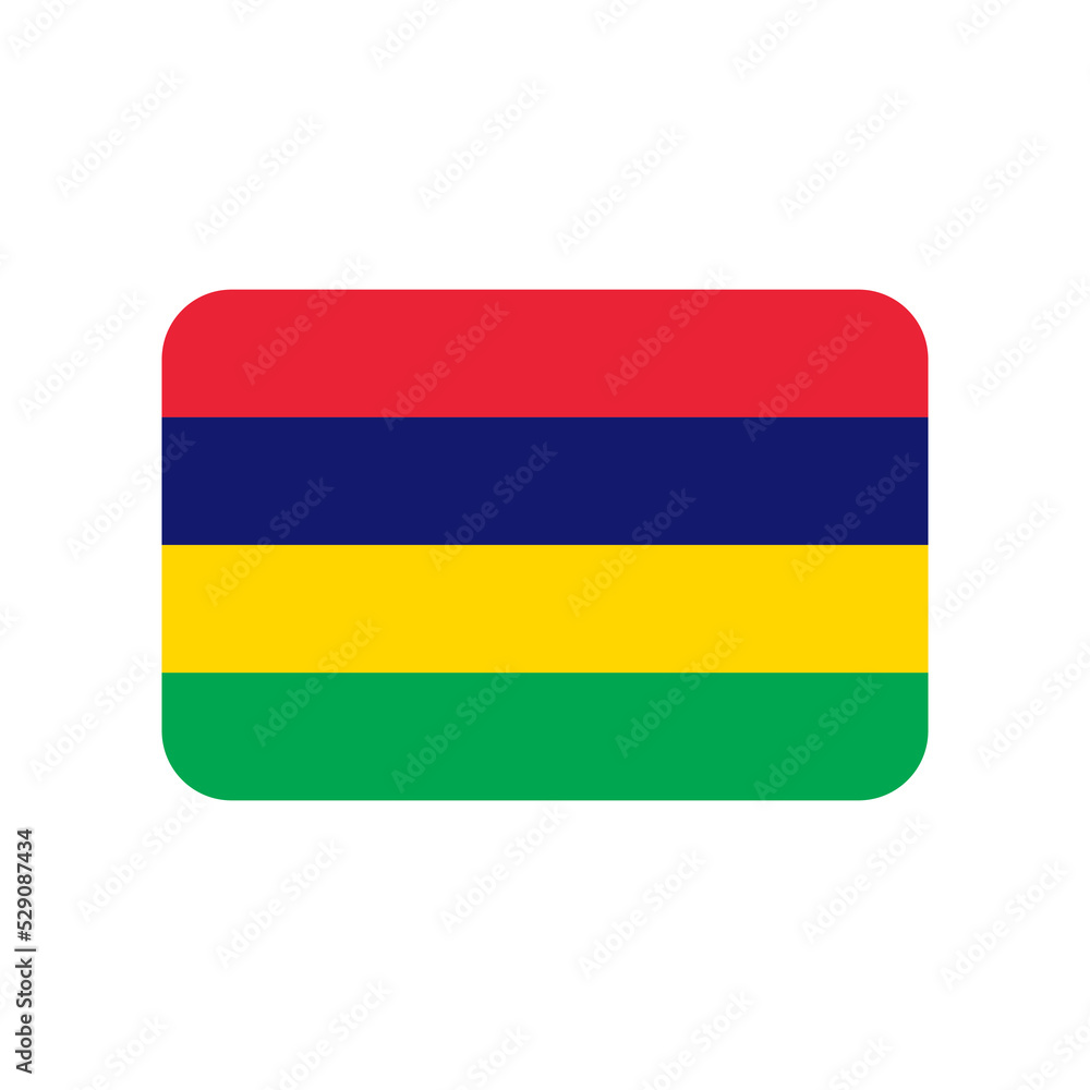 Mauritius vector flag isolated on white background