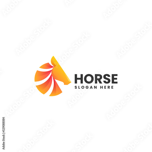 Vector Logo Illustration Horse Gradient Colorful Style.
