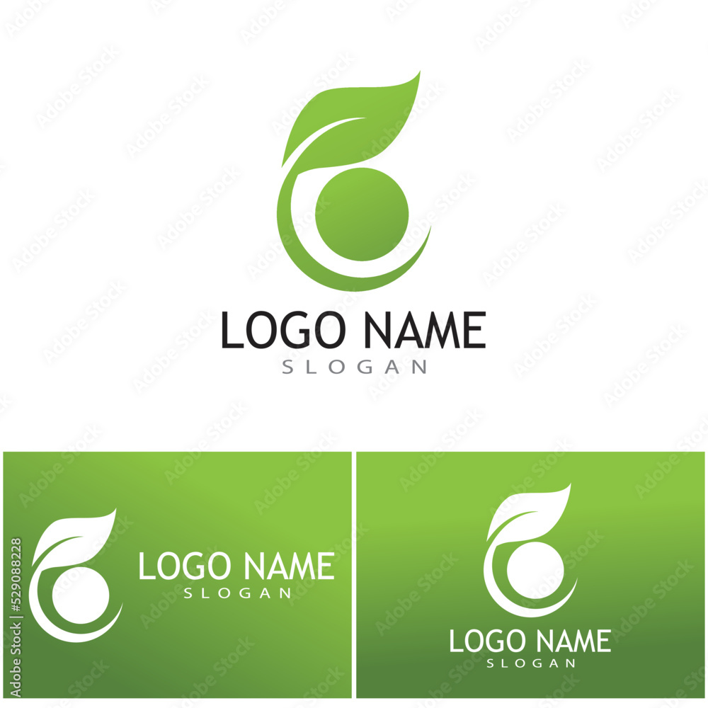 Green leaf illustration nature logo design Green leaf illustration nature logo design