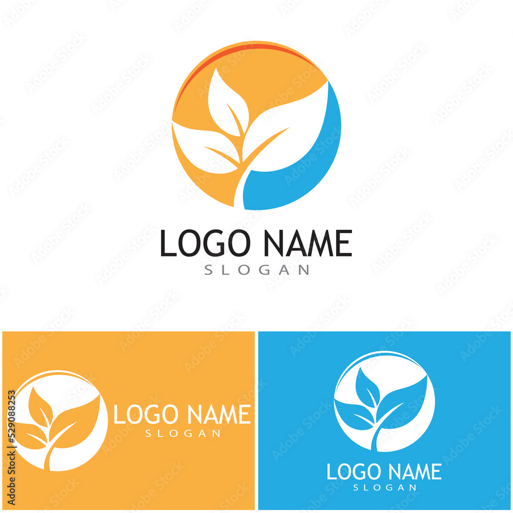 Green leaf illustration nature logo design Green leaf illustration nature logo design