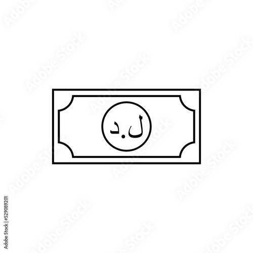 Libya Currency Icon Symbol, Libyan Dinar, LYD. Vector Illustration