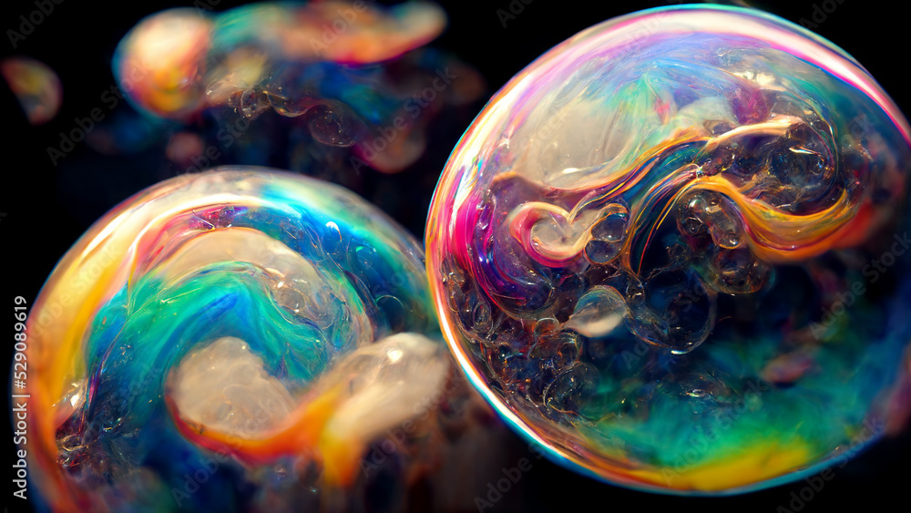 colorful iridescent swirl oil bubbles macro colorful iridescent swirl oil bubbles macro