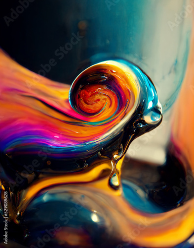 color mixing close up swirl abstract