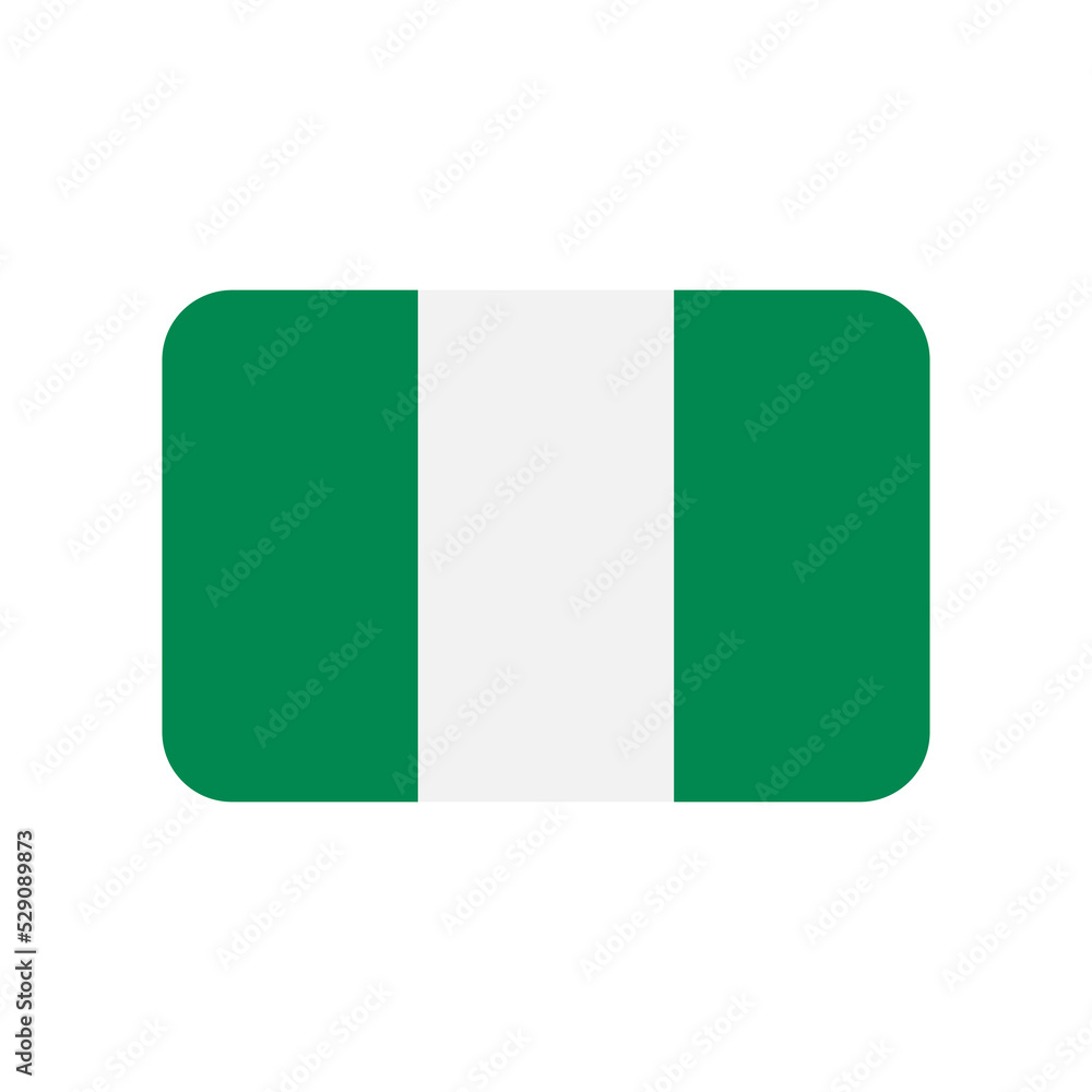 Obraz premium Nigeria vector flag isolated on white background
