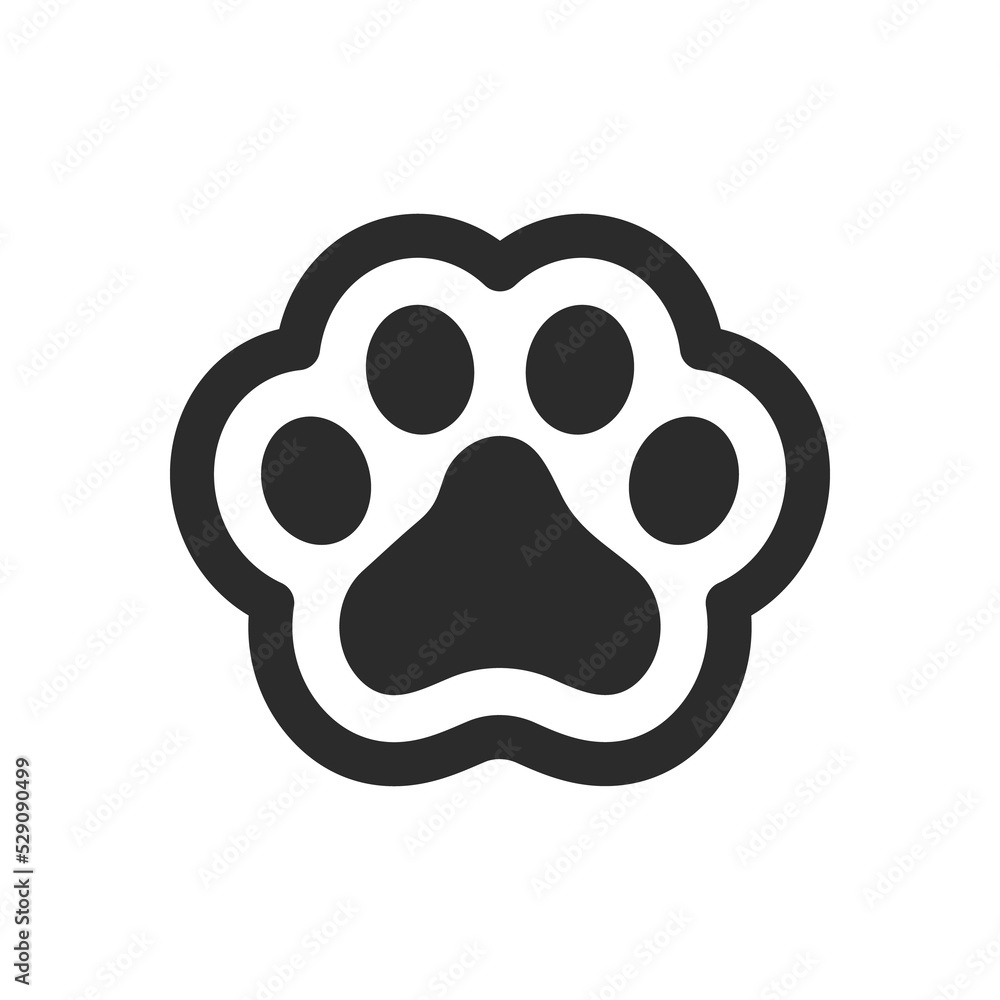 Dog and cat paws with sharp claws. cute animal footprints Dog and cat paws with sharp claws. cute animal footprints