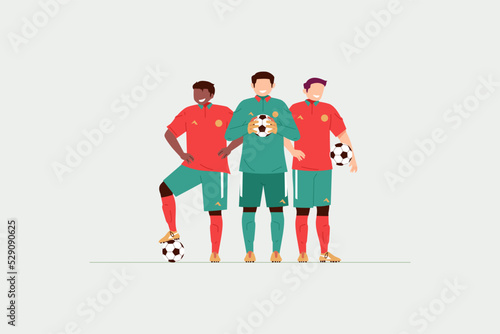 group of people playing football flat illustration