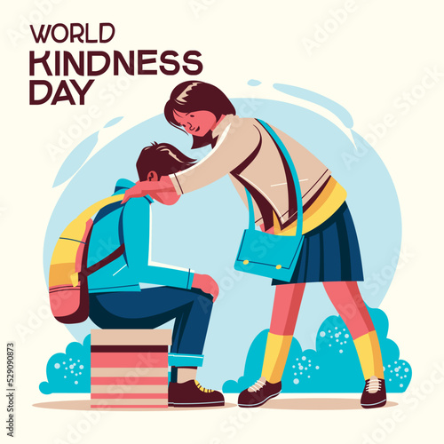 World Kindness Day Concept Friendship and Support All Other Hand Drawn Illustration