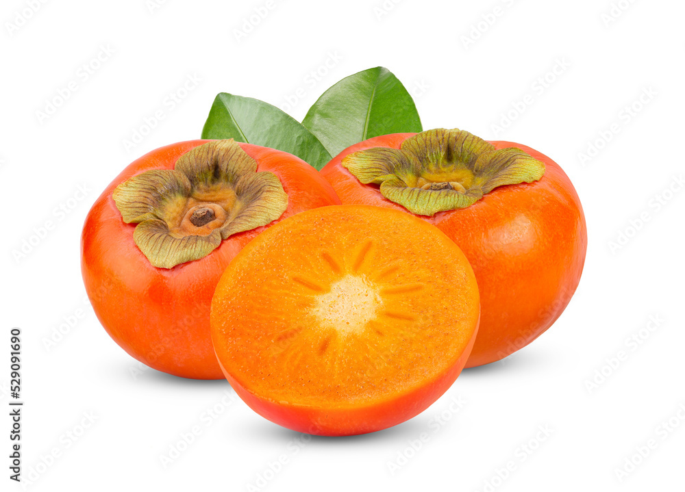 Fresh ripe persimmons isolated on transparent (PNG) Fresh ripe persimmons isolated on transparent (PNG)