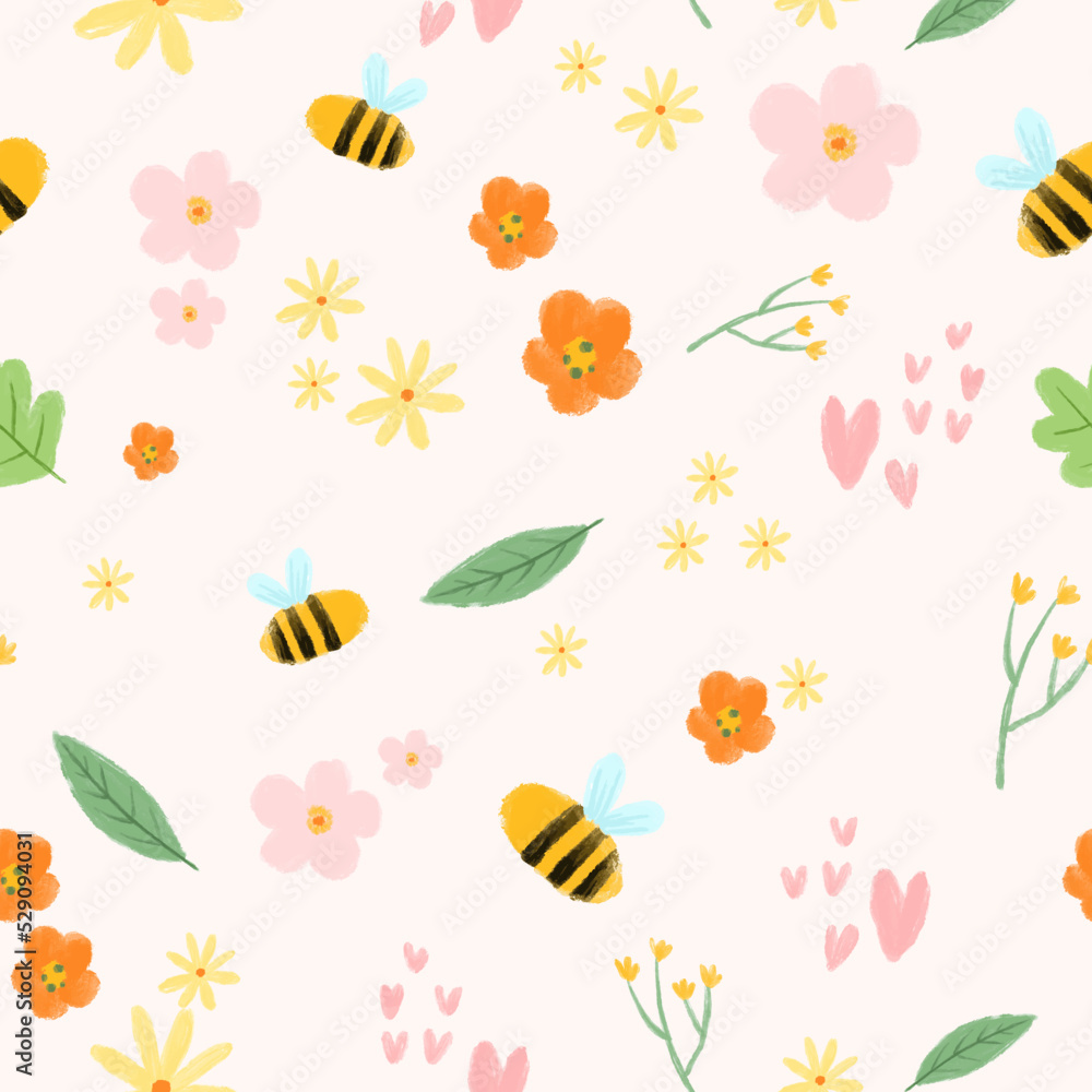 cute happy bee seamless pattern cute happy bee seamless pattern